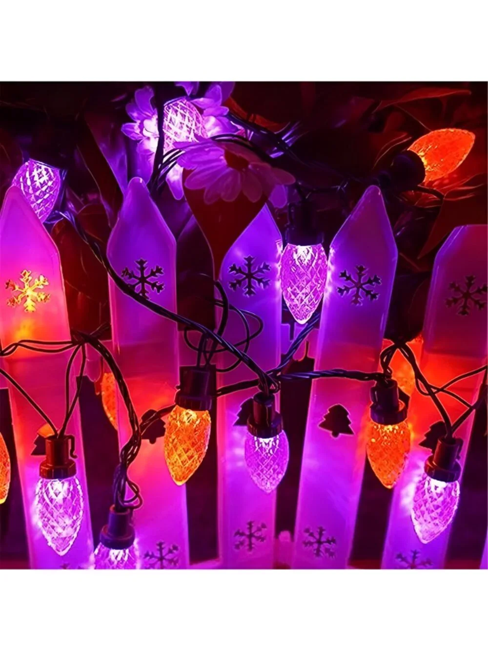 Connectable 2PK C9 Orange Purple Halloween String Light Plug in 86FT 100LED